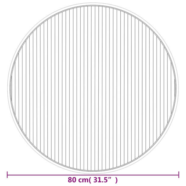 vidaXL Vloerkleed rond 80 cm bamboe bruin