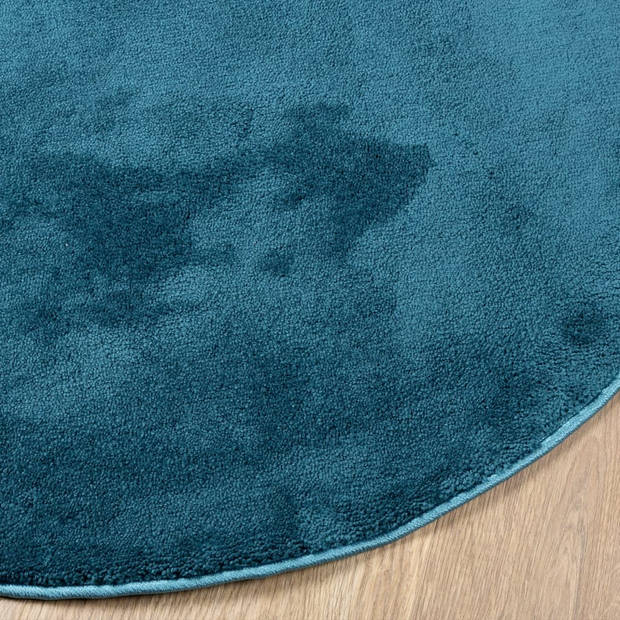 vidaXL Vloerkleed OVIEDO laagpolig Ø 200 cm turquoise