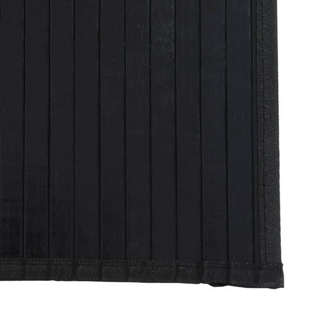 vidaXL Vloerkleed rechthoekig 100x400 cm bamboe zwart