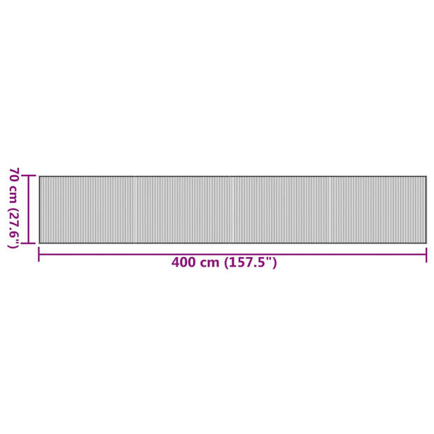 vidaXL Vloerkleed rechthoekig 70x400 cm bamboe zwart