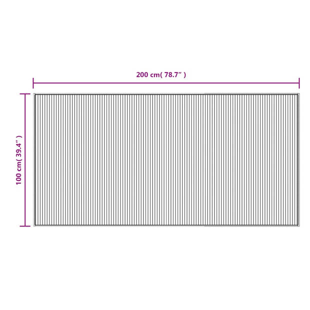 vidaXL Vloerkleed rechthoekig 100x200 cm bamboe bruin