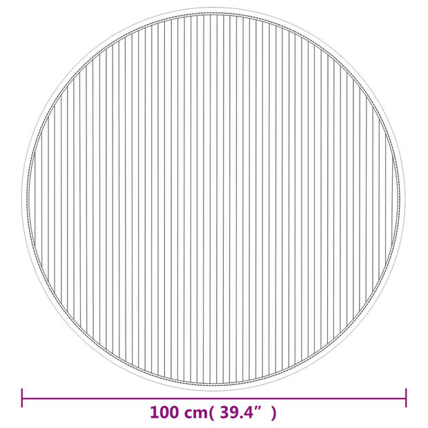 vidaXL Vloerkleed rond 100 cm bamboe zwart