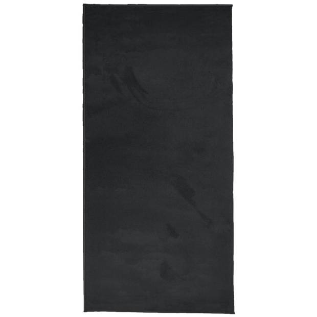 vidaXL Vloerkleed OVIEDO laagpolig 100x200 cm zwart
