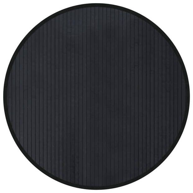 vidaXL Vloerkleed rond 80 cm bamboe zwart