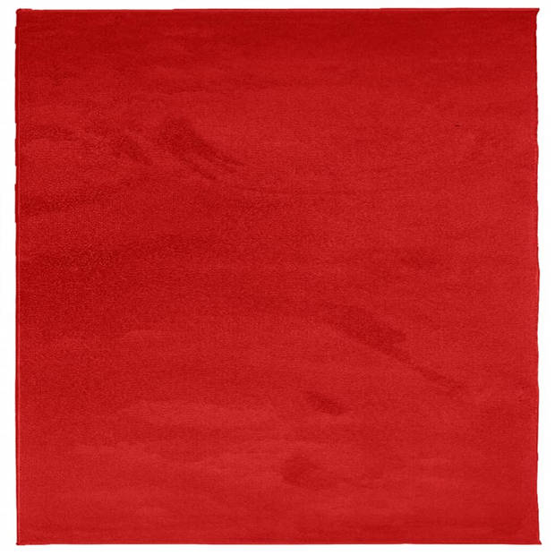 vidaXL Vloerkleed OVIEDO laagpolig 200x200 cm rood