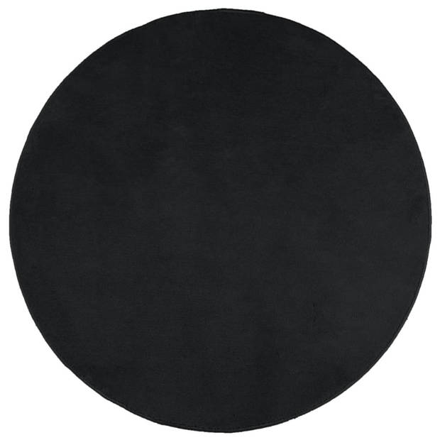 vidaXL Vloerkleed OVIEDO laagpolig Ø 200 cm zwart