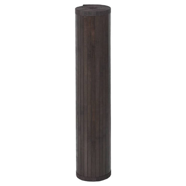 vidaXL Vloerkleed rechthoekig 100x1000 cm bamboe donkerbruin