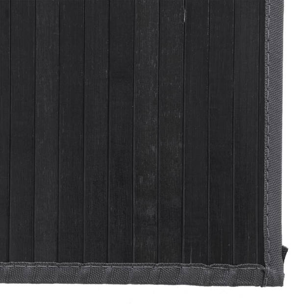 vidaXL Vloerkleed rechthoekig 80x500 cm bamboe zwart