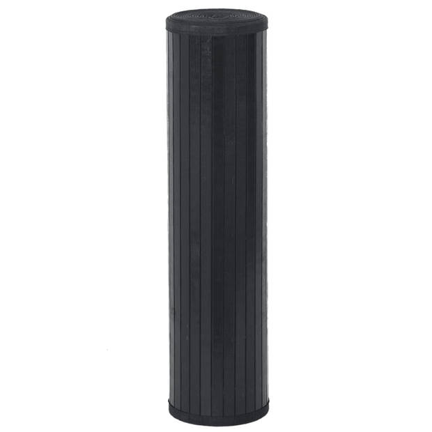 vidaXL Vloerkleed rechthoekig 80x500 cm bamboe zwart