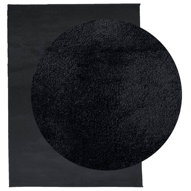 vidaXL Vloerkleed OVIEDO laagpolig 240x340 cm zwart