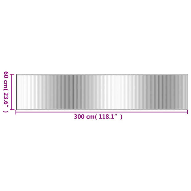 vidaXL Vloerkleed rechthoekig 60x300 cm bamboe grijs