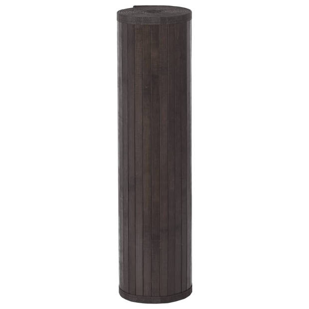vidaXL Vloerkleed rechthoekig 80x1000 cm bamboe donkerbruin