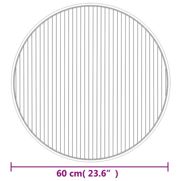 vidaXL Vloerkleed rond 60 cm bamboe grijs