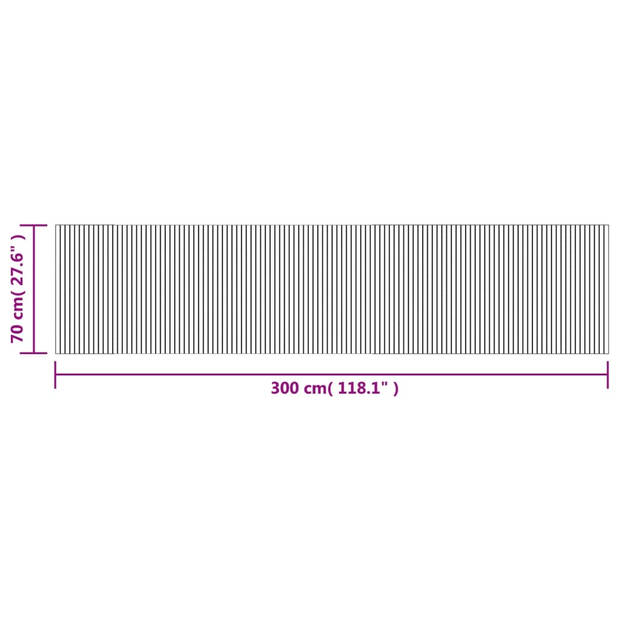 vidaXL Vloerkleed rechthoekig 70x300 cm bamboe donkerbruin