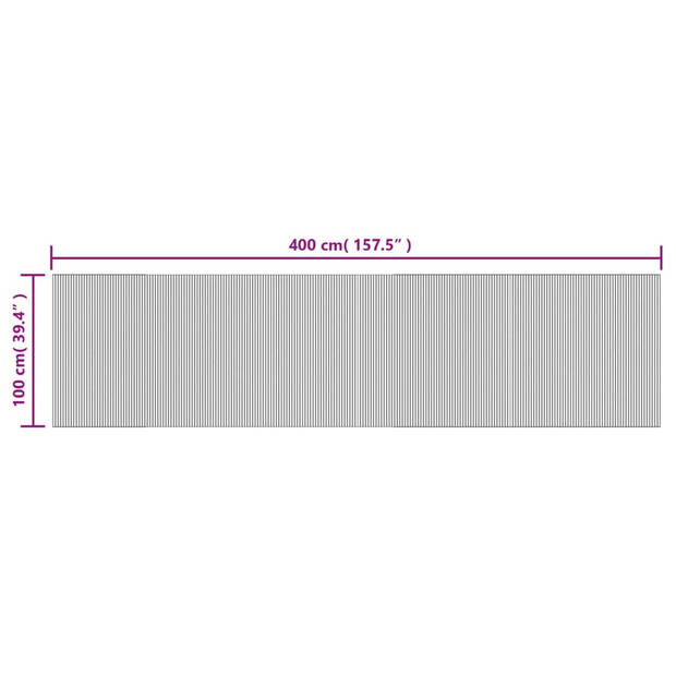 vidaXL Vloerkleed rechthoekig 100x400 cm bamboe donkerbruin