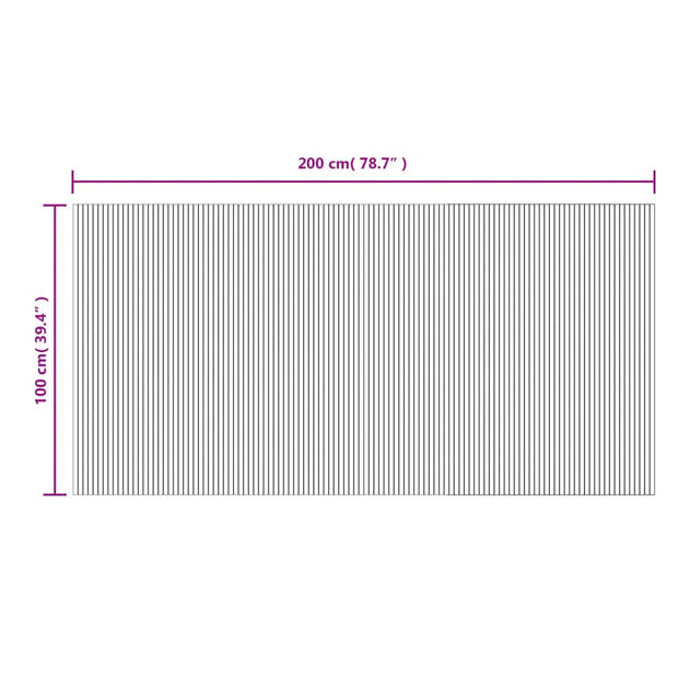 vidaXL Vloerkleed rechthoekig 100x200 cm bamboe bruin