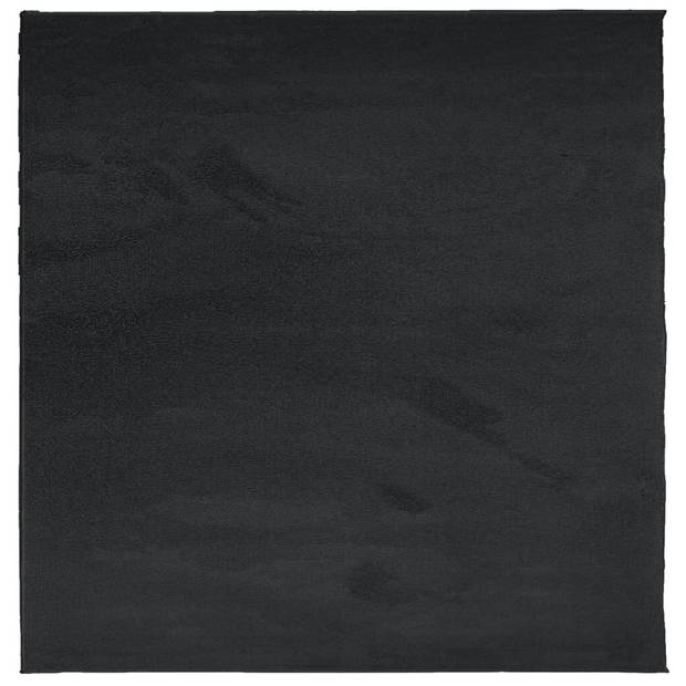 vidaXL Vloerkleed OVIEDO laagpolig 200x200 cm zwart