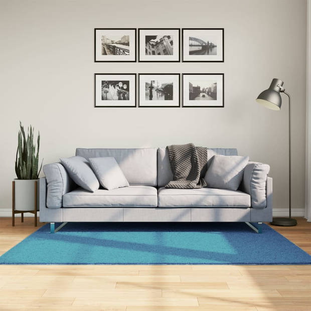 vidaXL Vloerkleed OVIEDO laagpolig 120x170 cm turquoise