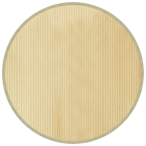 vidaXL Vloerkleed rond 100 cm bamboe lichtnaturel