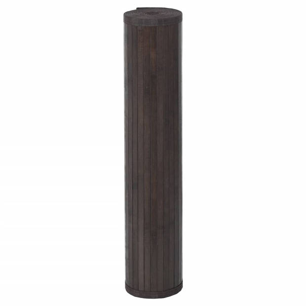 vidaXL Vloerkleed rechthoekig 100x500 cm bamboe donkerbruin