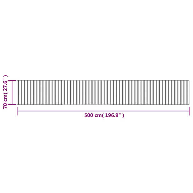 vidaXL Vloerkleed rechthoekig 70x500 cm bamboe naturel