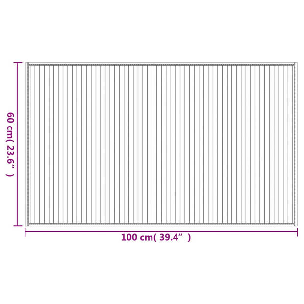 vidaXL Vloerkleed rechthoekig 60x100 cm bamboe zwart