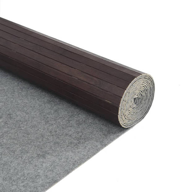 vidaXL Vloerkleed rechthoekig 80x500 cm bamboe donkerbruin
