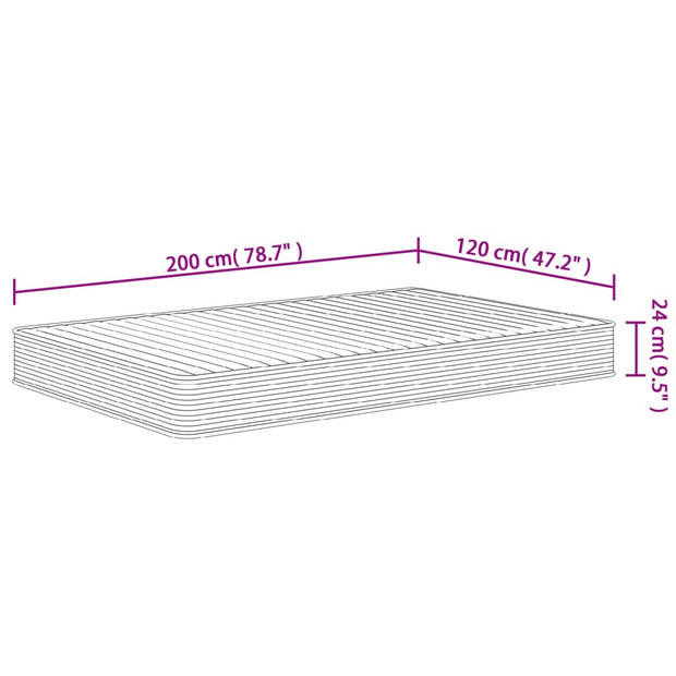 vidaXL Schuimmatras middelzacht 120x200 cm