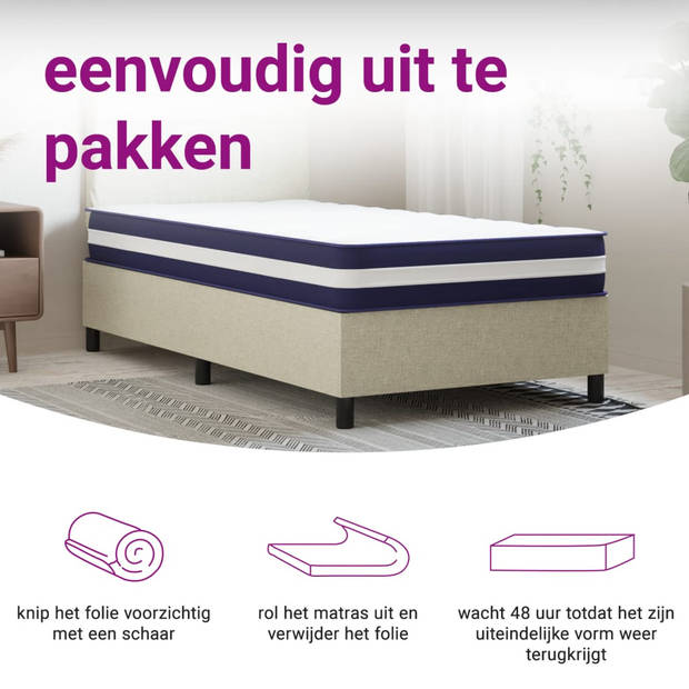 vidaXL Pocketveringmatras middelhard-hard 70x200 cm