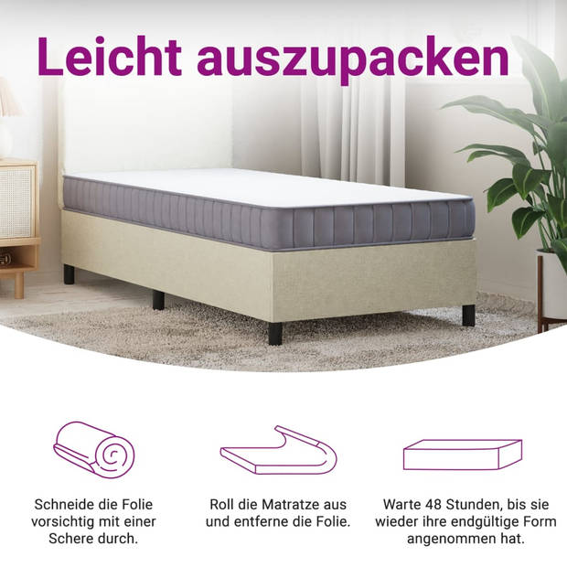 vidaXL Schuimmatras middelzacht 70x200 cm