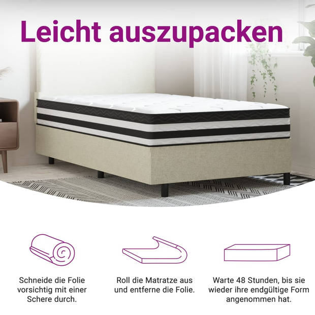 vidaXL Pocketveringmatras middelhard 120x200 cm