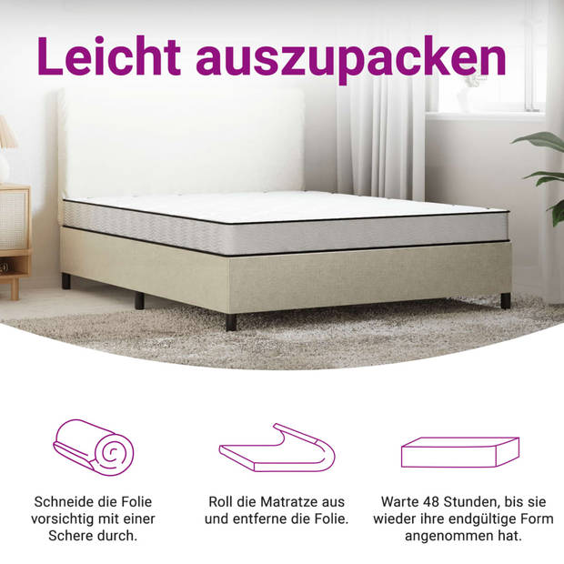 vidaXL Schuimmatras middelzacht 180x200 cm