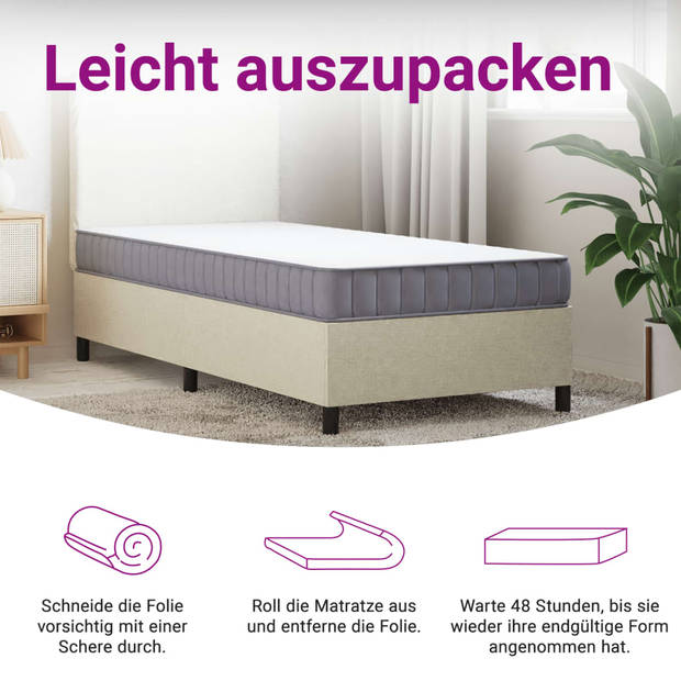 vidaXL Schuimmatras middelzacht 80x200 cm