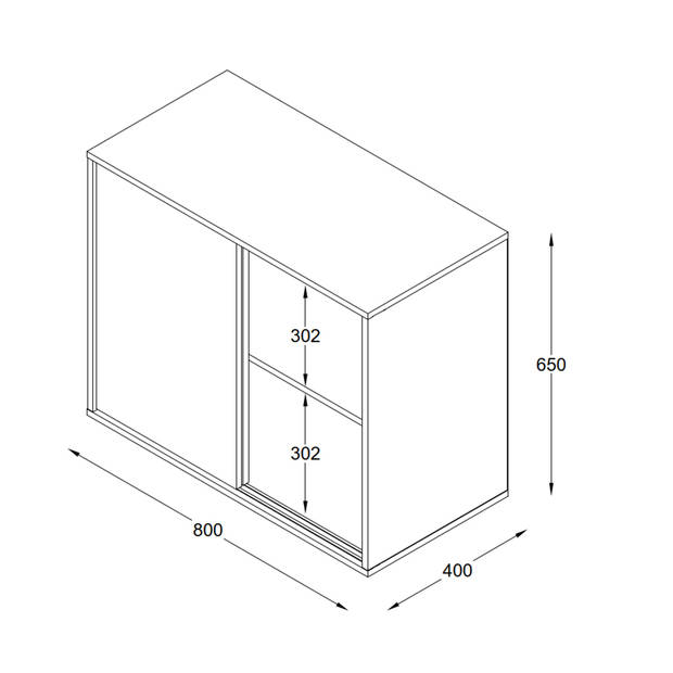 Dressoir wandkast schuifdeuren - slaapkamer woonkamer kantoor