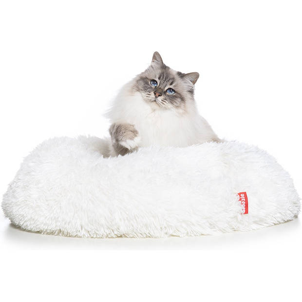 Snoozle Kattenmand - Zacht en Luxe Poezenmand - Kattenmandje rond - Wasbaar - 50cm - Wit