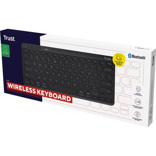 Trust Lyra Eco draadloos toetsenbord, qwerty