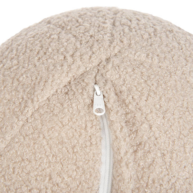 Beliani LEIREN - Driezitsbank-Beige-Bouclé