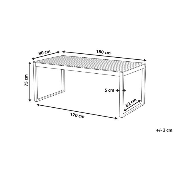 Beliani SASSARI II - Tuintafel-Lichte houtkleur-FSC® gecertificeerd acaciahout