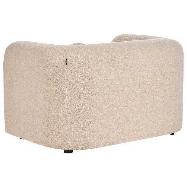 Beliani LEIREN - Fauteuil-Beige-Bouclé