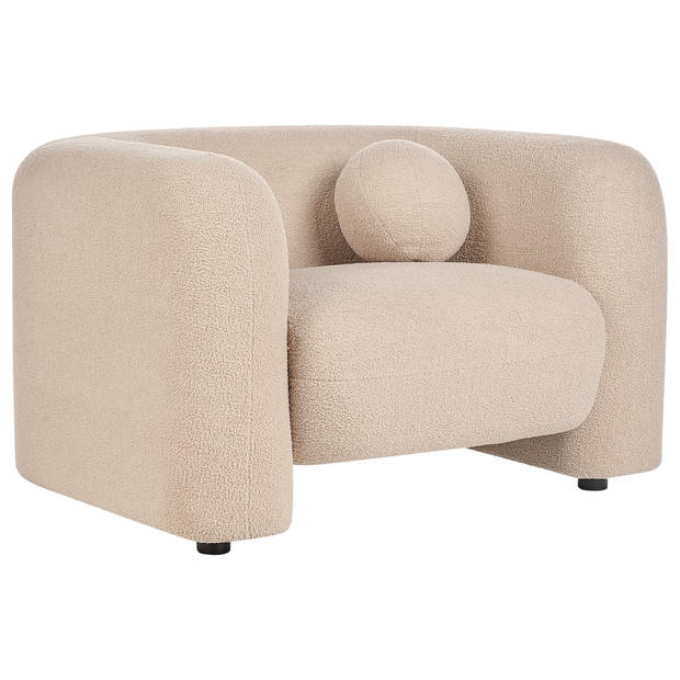 Beliani LEIREN - Fauteuil-Beige-Bouclé