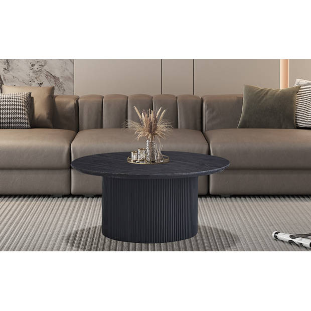 Interiax Salontafel 'Rayan' 80 cm Rond Decor Donkerbruin