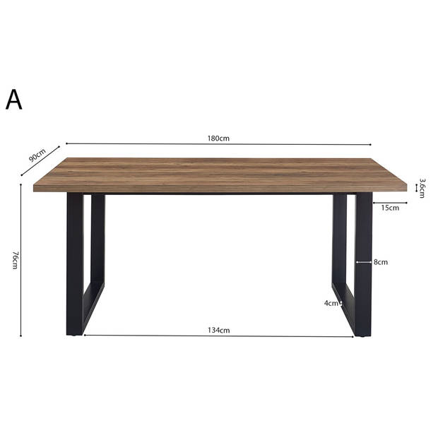 Interiax Eettafel 'Oliver' 180 cm Decor Mango