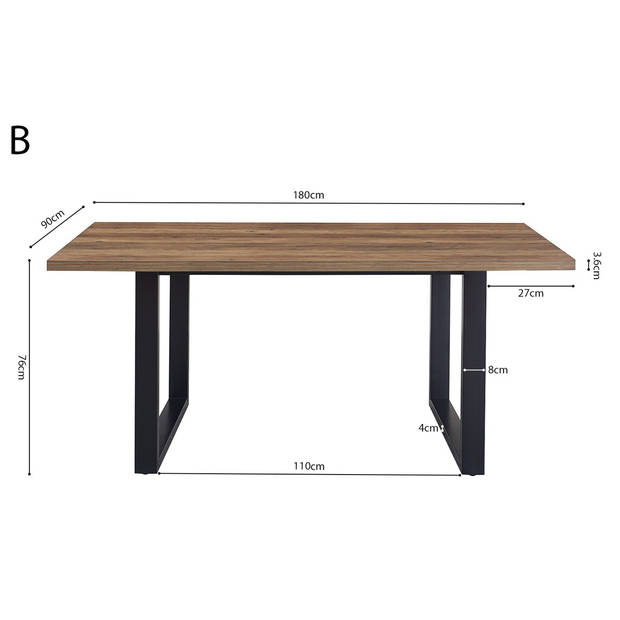 Interiax Eettafel 'Oliver' 180 cm Decor Mango