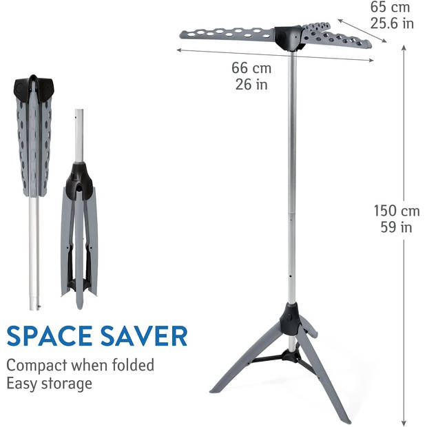 Tatkraft PINE Stevig Ruimtebesparend Inklapbaar Droogrek