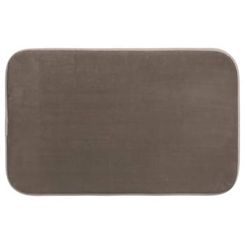 5Five Badkamerkleedje/badmat tapijt - memory foam - taupe - 48 x 80 cm - Badmatjes