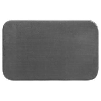 5Five Badkamerkleedje/badmat tapijt - memory foam - donkergrijs - 48 x 80 cm - Badmatjes