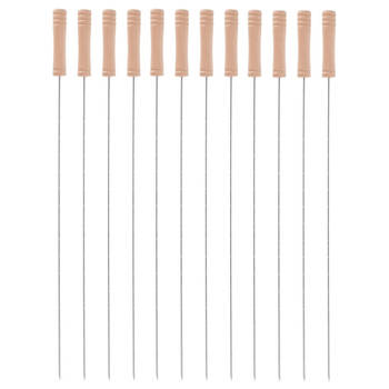 5Five BBQ spiezen - 12x stuks - metaal - 45 cm - vleespennen voor vlees - barbecue accessoires - Barbecuespiezen