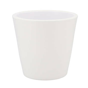 DK Design Bloempot/plantenpot - Vinci - wit mat - voor kamerplant - D16 x H18 cm - Plantenpotten