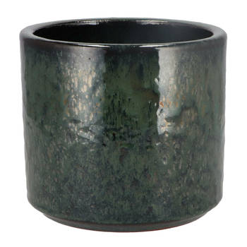 DK Design Bloempot model Green Glaze - groen - D15 x H17 cm - glanzend - Plantenpotten