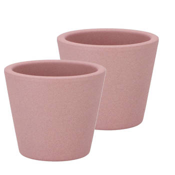 DK Design bloempot/plantenpot - 2x - Vinci - lichtroze mat - voor kamerplant - D10 x H12 cm - Plantenpotten